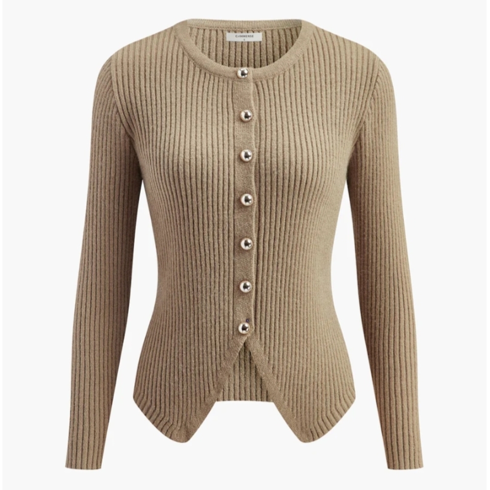 Button Down Split Cardigan
